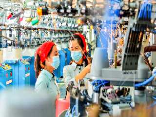 At the Pyongyang Hosiery Factory