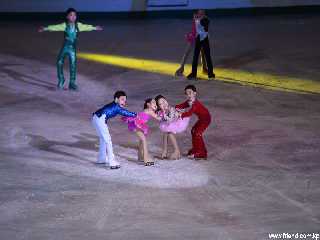 Little children playing on the ice